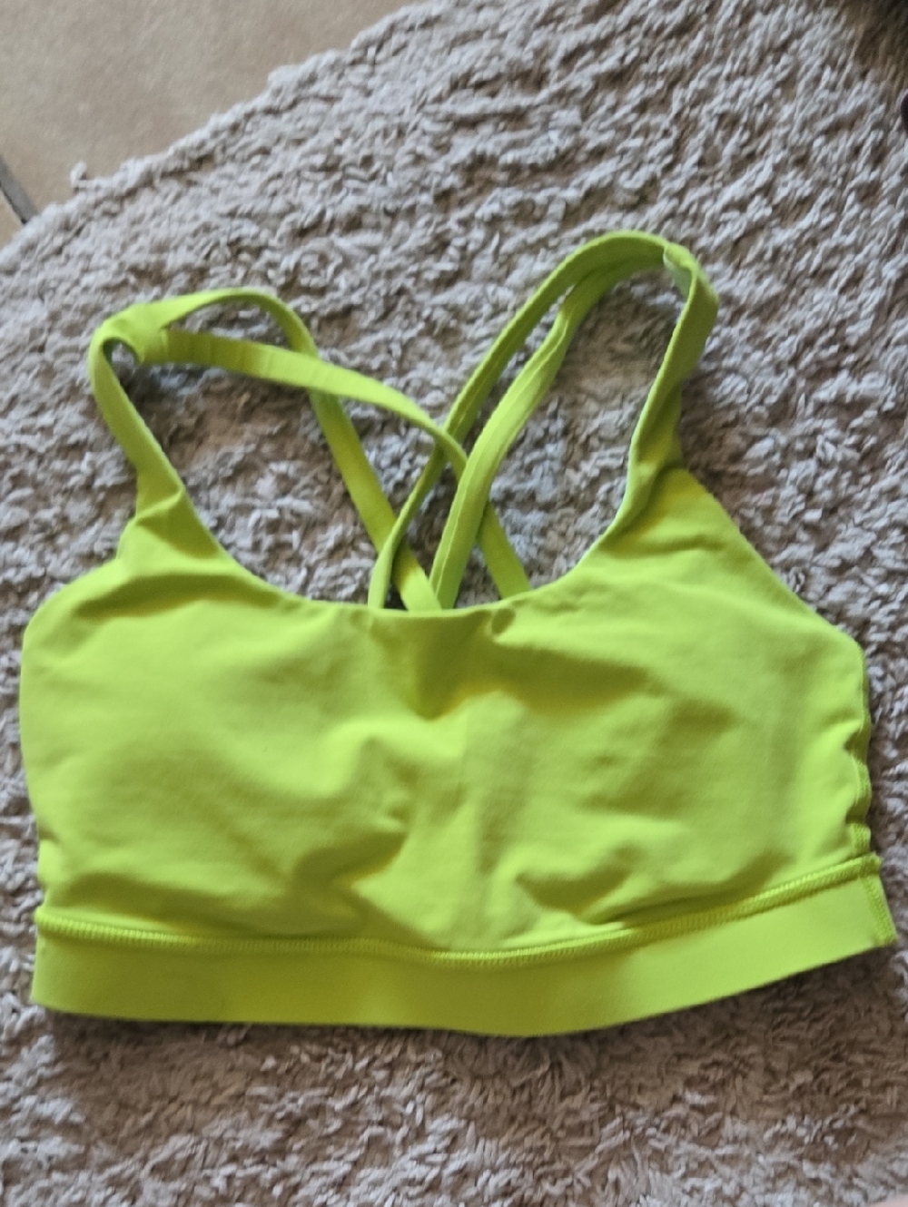 lululemon athletica Neon Yellow Crossback Sports Bra
